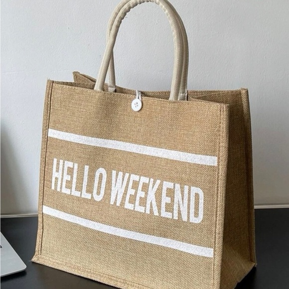 Letter Print Shopper Tote Bag - Picture 7 of 7